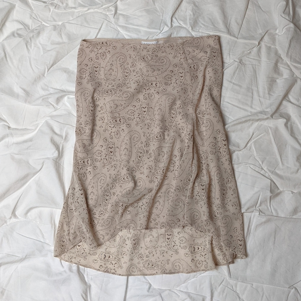 y2k paisley print midi skirt